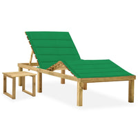 Thumbnail for Garten-Sonnenliege mit Tisch und Auflage Kiefer Imprägniert