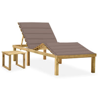 Thumbnail for Garten-Sonnenliege mit Tisch und Auflage Kiefer Imprägniert