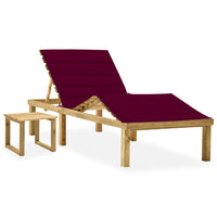 Thumbnail for Garten-Sonnenliege mit Tisch und Auflage Kiefer Imprägniert
