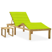 Thumbnail for Garten-Sonnenliege mit Tisch und Auflage Kiefer Imprägniert