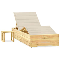 Thumbnail for Garten-Sonnenliege mit Tisch und Auflage Kiefer Imprägniert