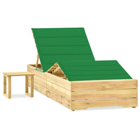 Thumbnail for Garten-Sonnenliege mit Tisch und Auflage Kiefer Imprägniert