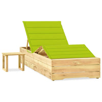 Thumbnail for Garten-Sonnenliege mit Tisch und Auflage Kiefer Imprägniert