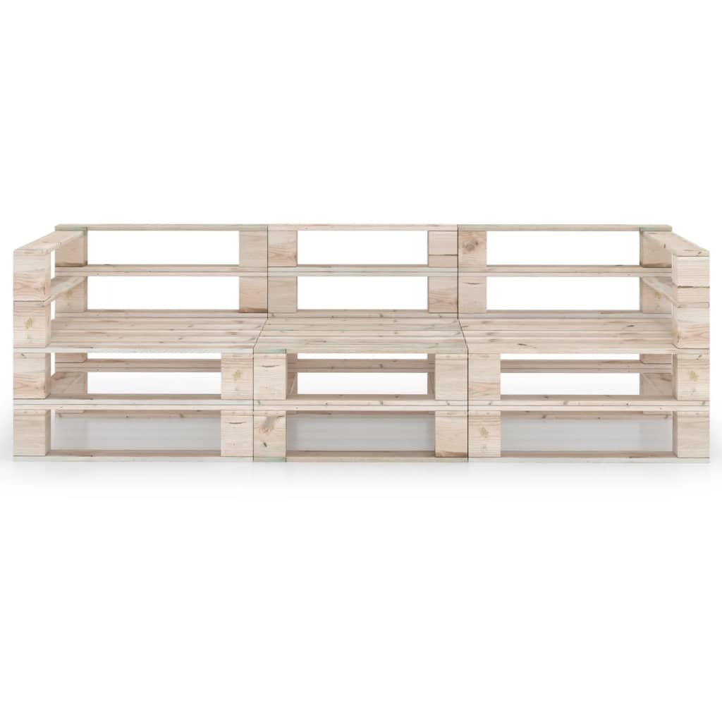 Garten-Palettensofa 3-Sitzer Kiefernholz