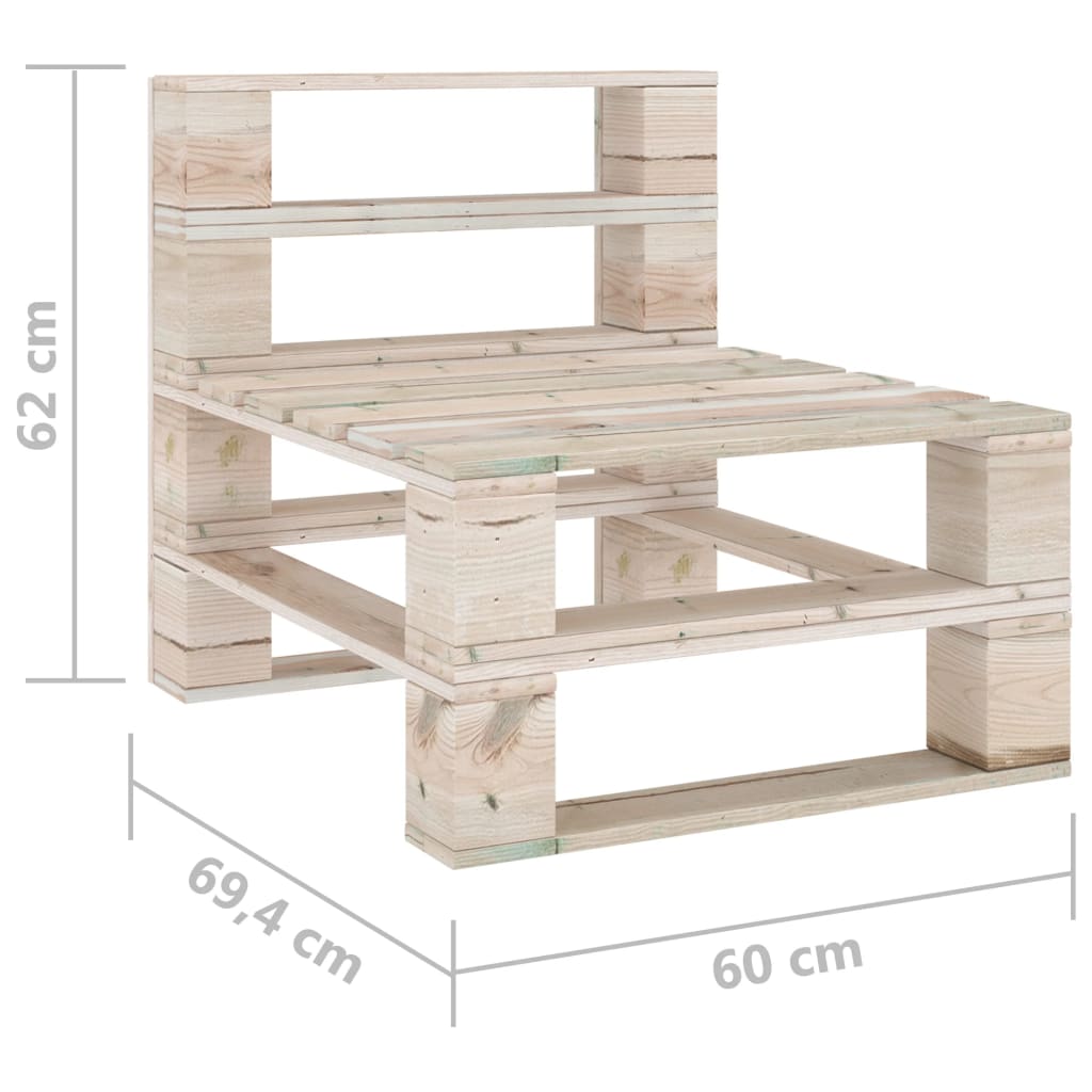 Garten-Palettensofa 3-Sitzer Kiefernholz