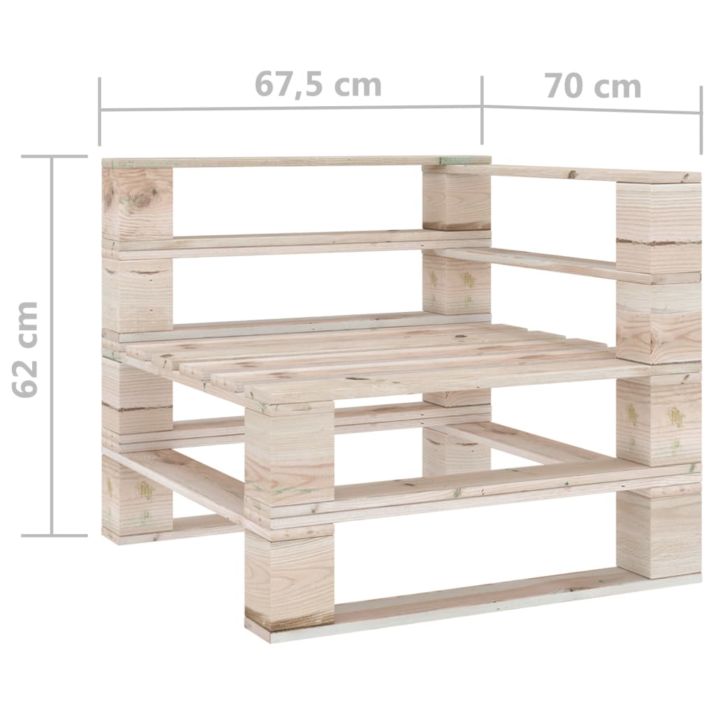 8-tlg. Garten-Sofagarnitur aus Paletten Kiefernholz