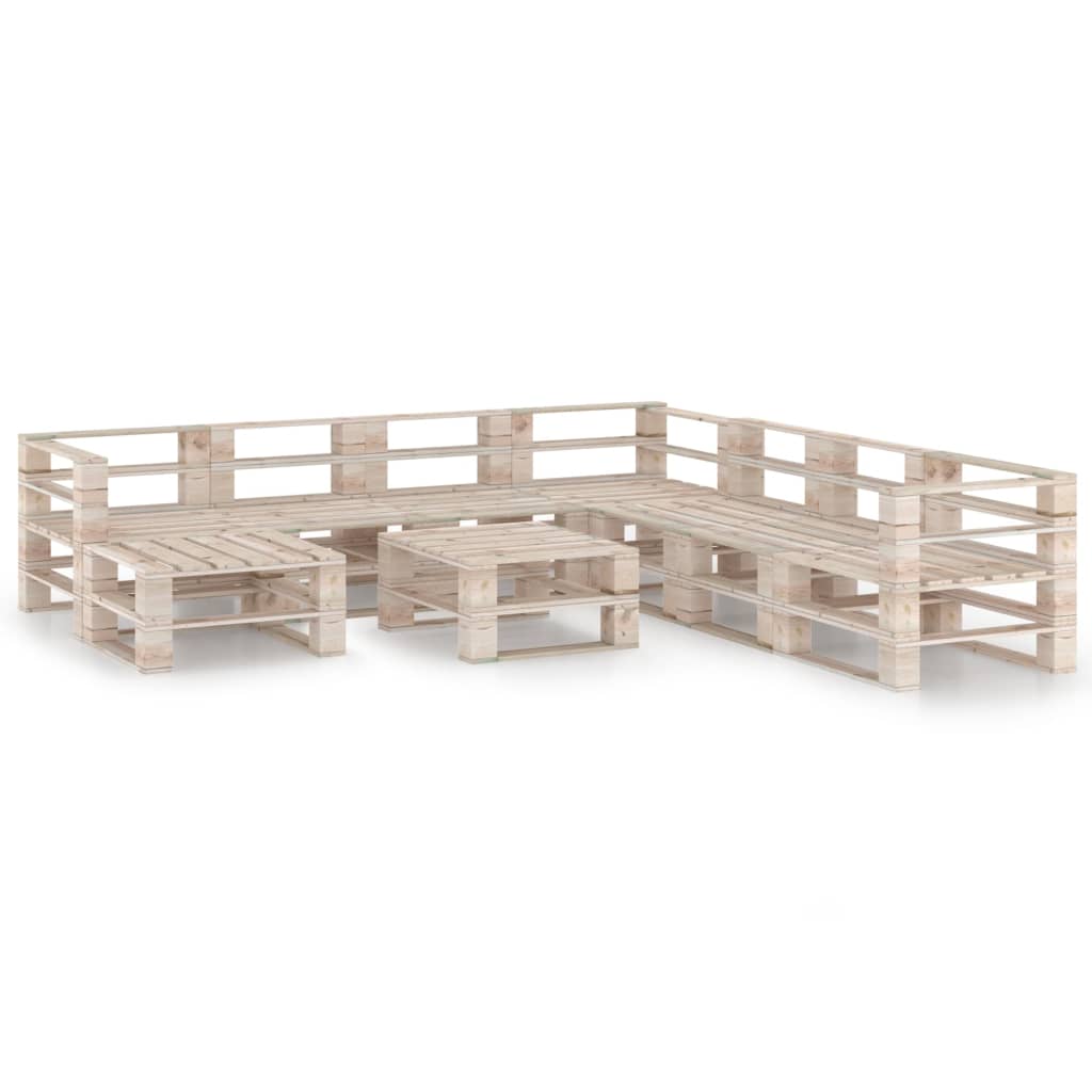 9-tlg. Garten-Sofagarnitur aus Paletten Kiefernholz