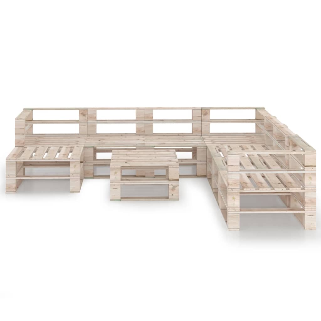 9-tlg. Garten-Sofagarnitur aus Paletten Kiefernholz