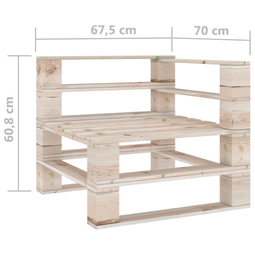 8-tlg. Garten-Sofagarnitur aus Paletten Kiefernholz
