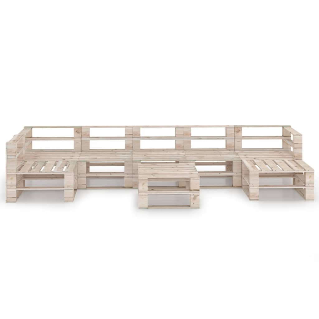 8-tlg. Garten-Sofagarnitur aus Paletten Kiefernholz