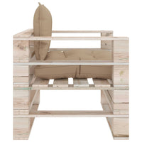 Thumbnail for Garten-Palettensofa mit Beigen Kissen Kiefernholz