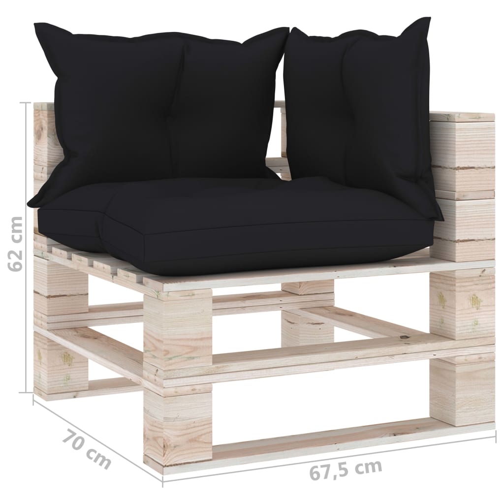 Garten-Paletten-Ecksofa mit Kissen Kiefernholz
