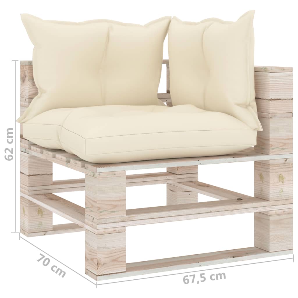 Garten-Paletten-Ecksofa mit Kissen Kiefernholz