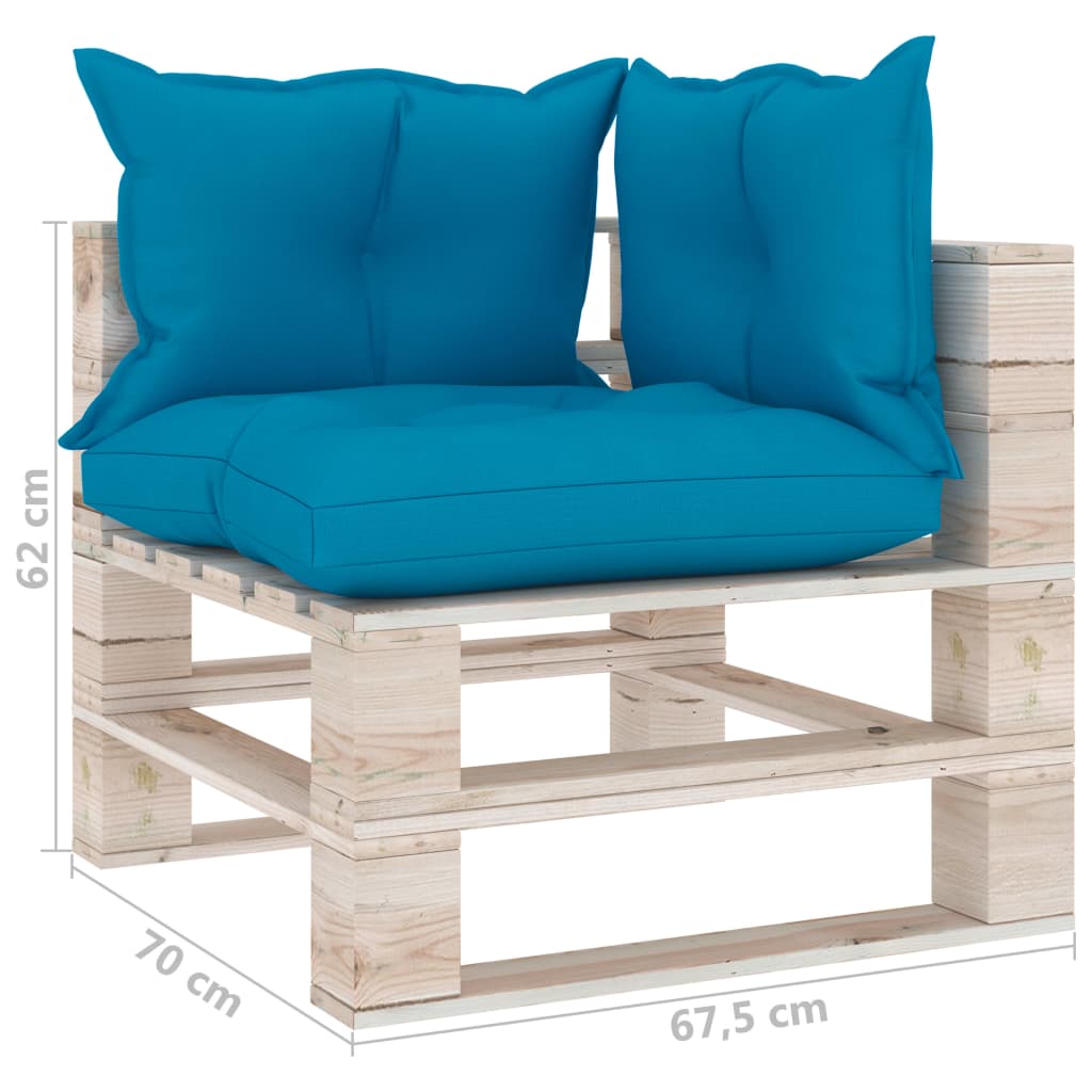 Garten-Paletten-Ecksofa mit Kissen Kiefernholz