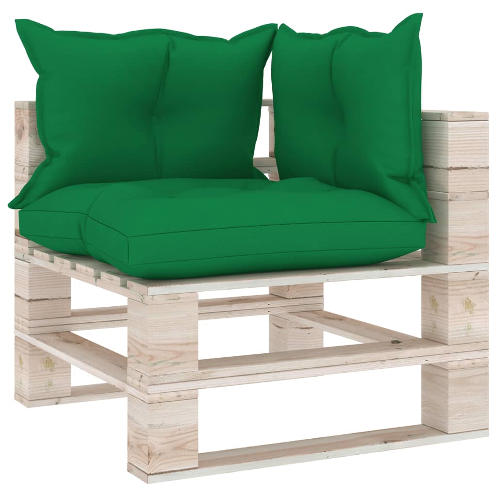 Garten-Paletten-Ecksofa mit Kissen Kiefernholz