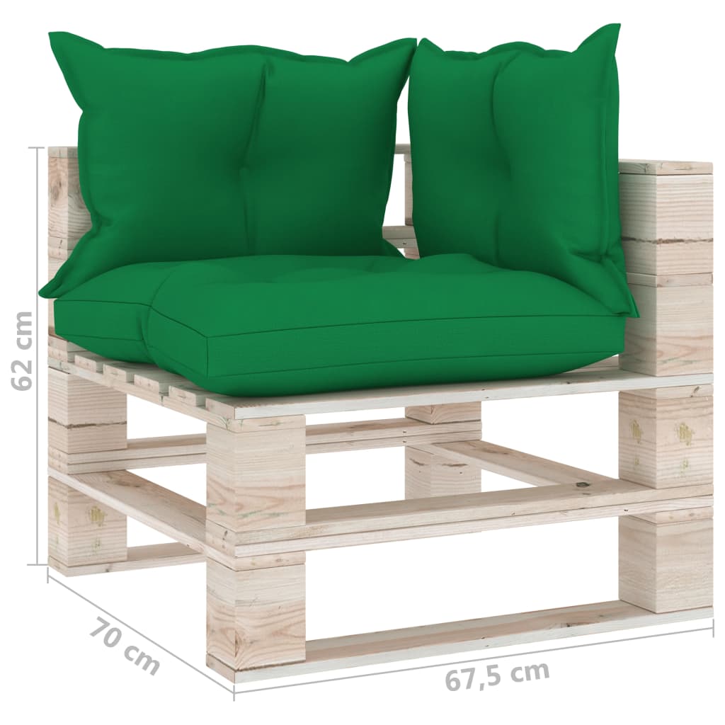 Garten-Paletten-Ecksofa mit Kissen Kiefernholz
