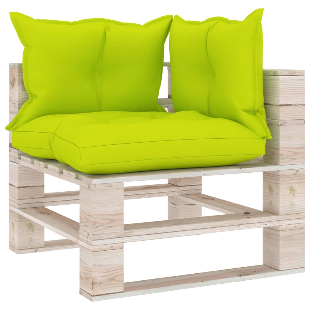 Garten-Paletten-Ecksofa mit Kissen Kiefernholz