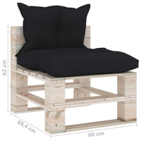 Thumbnail for Garten-Mittelsofa aus Paletten mit Kissen Kiefernholz