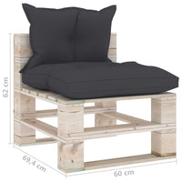 Thumbnail for Garten-Paletten-Mittelsofa mit Kissen Kiefernholz