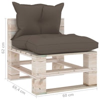 Thumbnail for Garten-Paletten-Mittelsofa mit Kissen Kiefernholz