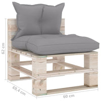 Thumbnail for Garten-Paletten-Mittelsofa mit Kissen Kiefernholz