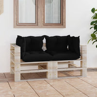 Thumbnail for Garten-Palettensofa 2-Sitzer mit Kissen Kiefernholz