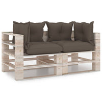 Thumbnail for Garten-Palettensofa 2-Sitzer mit Kissen Kiefernholz