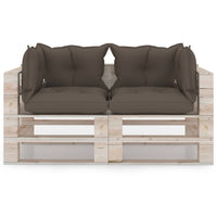 Thumbnail for Garten-Palettensofa 2-Sitzer mit Kissen Kiefernholz