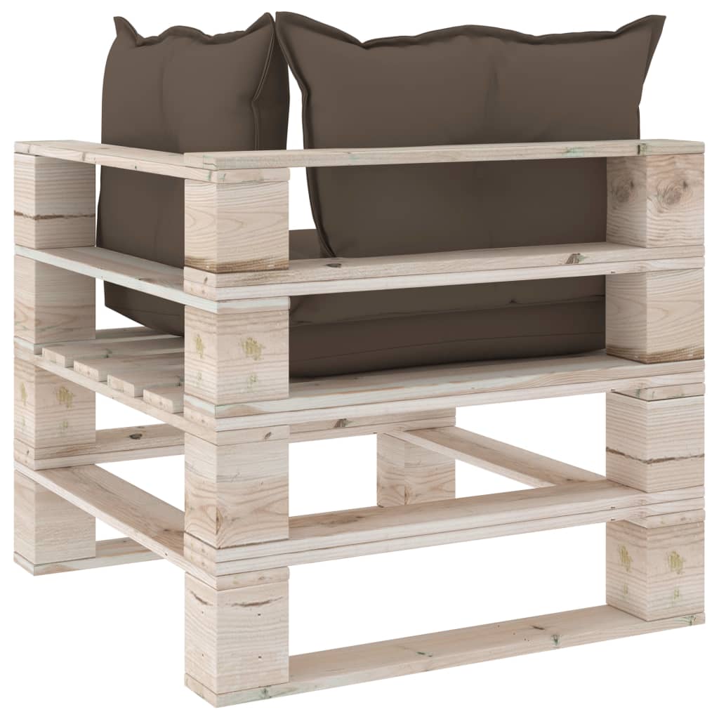 Garten-Palettensofa 2-Sitzer mit Kissen Kiefernholz