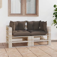 Thumbnail for Garten-Palettensofa 2-Sitzer mit Kissen Kiefernholz