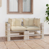 Thumbnail for Garten-Palettensofa 2-Sitzer mit Kissen Kiefernholz