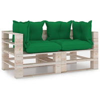 Thumbnail for Garten-Palettensofa 2-Sitzer mit Kissen Kiefernholz