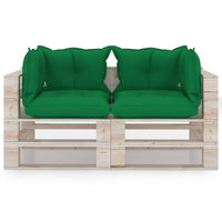 Thumbnail for Garten-Palettensofa 2-Sitzer mit Kissen Kiefernholz