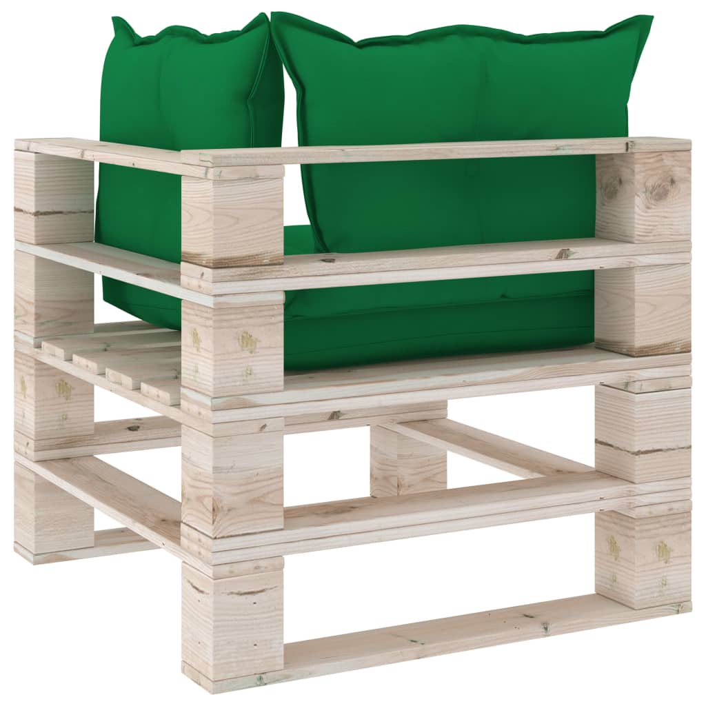 Garten-Palettensofa 2-Sitzer mit Kissen Kiefernholz