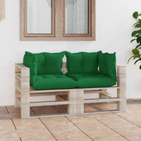 Thumbnail for Garten-Palettensofa 2-Sitzer mit Kissen Kiefernholz