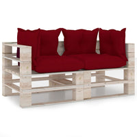 Thumbnail for Garten-Palettensofa 2-Sitzer mit Kissen Kiefernholz