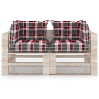 Thumbnail for Garten-Palettensofa 2-Sitzer mit Kissen Kiefernholz