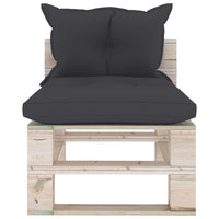 Thumbnail for Garten-Palettensofa 3-Sitzer mit Kissen Kiefernholz