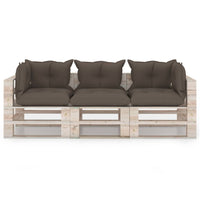 Thumbnail for Garten-Palettensofa 3-Sitzer mit Kissen Kiefernholz