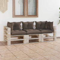 Thumbnail for Garten-Palettensofa 3-Sitzer mit Kissen Kiefernholz