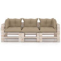 Thumbnail for Garten-Palettensofa 3-Sitzer mit Kissen Kiefernholz