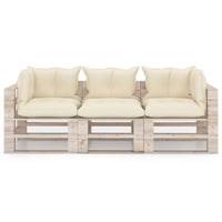 Thumbnail for Garten-Palettensofa 3-Sitzer mit Kissen Kiefernholz
