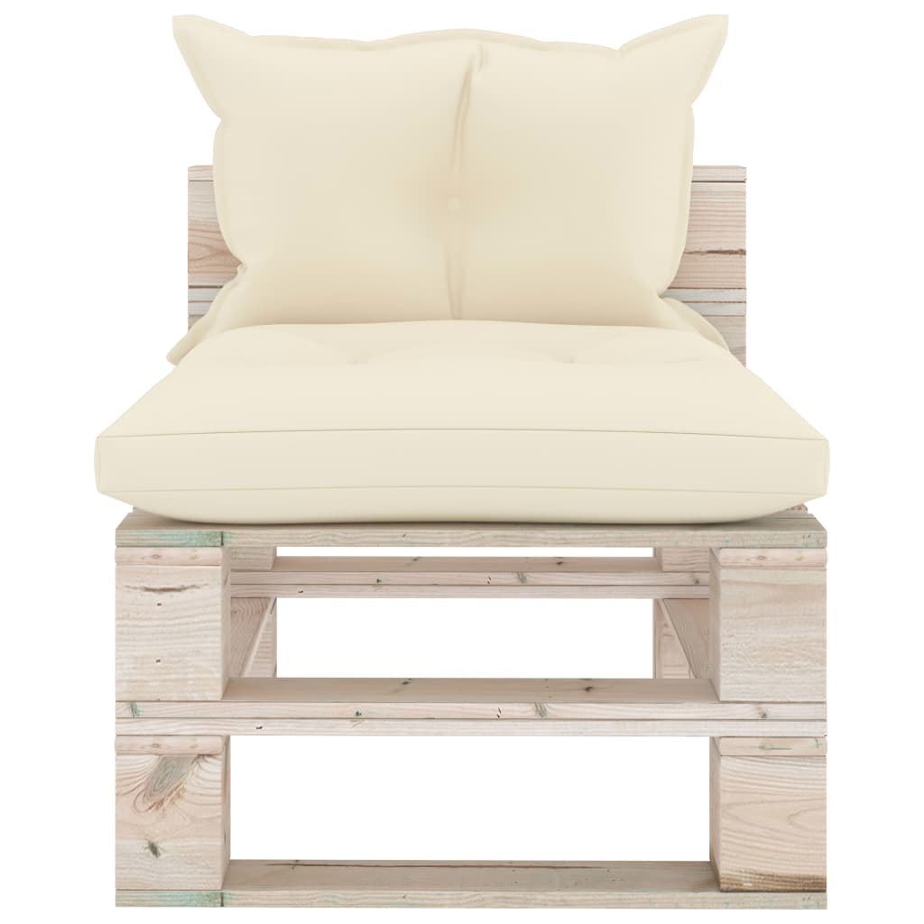 Garten-Palettensofa 3-Sitzer mit Kissen Kiefernholz