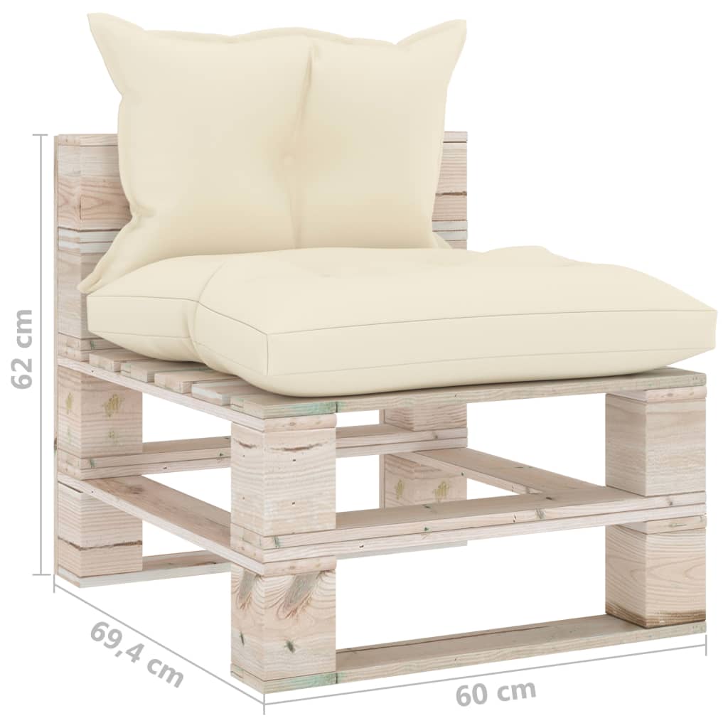 Garten-Palettensofa 3-Sitzer mit Kissen Kiefernholz