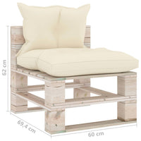 Thumbnail for Garten-Palettensofa 3-Sitzer mit Kissen Kiefernholz