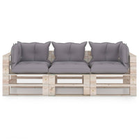Thumbnail for Garten-Palettensofa 3-Sitzer mit Kissen Kiefernholz