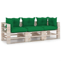 Thumbnail for Garten-Palettensofa 3-Sitzer mit Kissen Kiefernholz