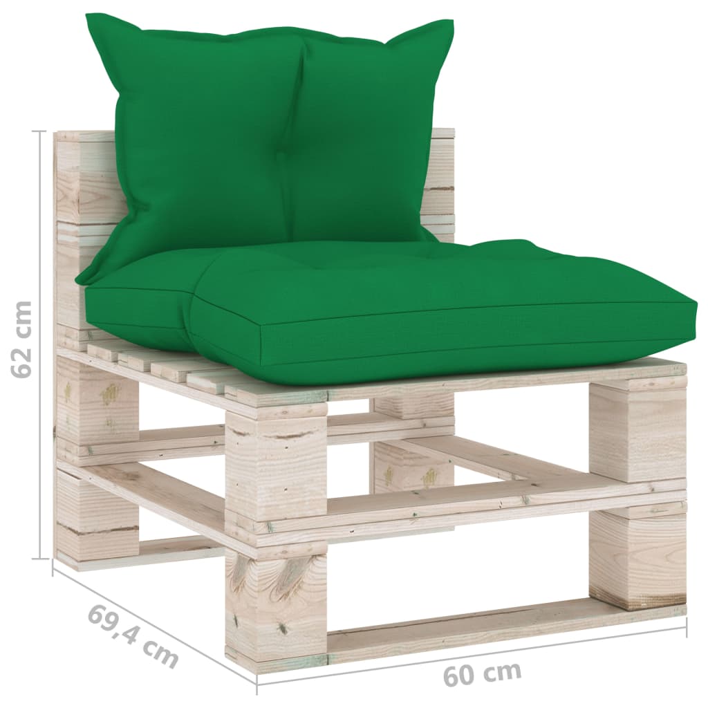 Garten-Palettensofa 3-Sitzer mit Kissen Kiefernholz