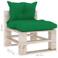 Thumbnail for Garten-Palettensofa 3-Sitzer mit Kissen Kiefernholz