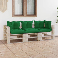 Thumbnail for Garten-Palettensofa 3-Sitzer mit Kissen Kiefernholz